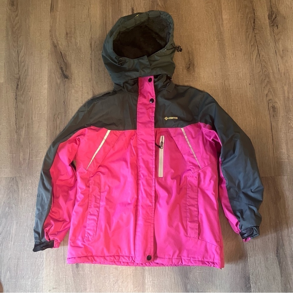 Gemyse Pink & Gray Womens Winter Coat M EUC
